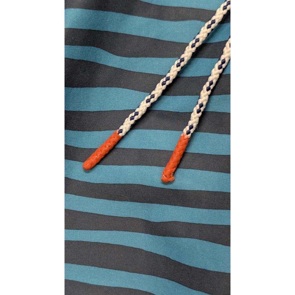 L.L. Bean Men’s Swim Trunks XXL Blue Teal Striped Drawstring Lined Pockets - Picture 5 of 12